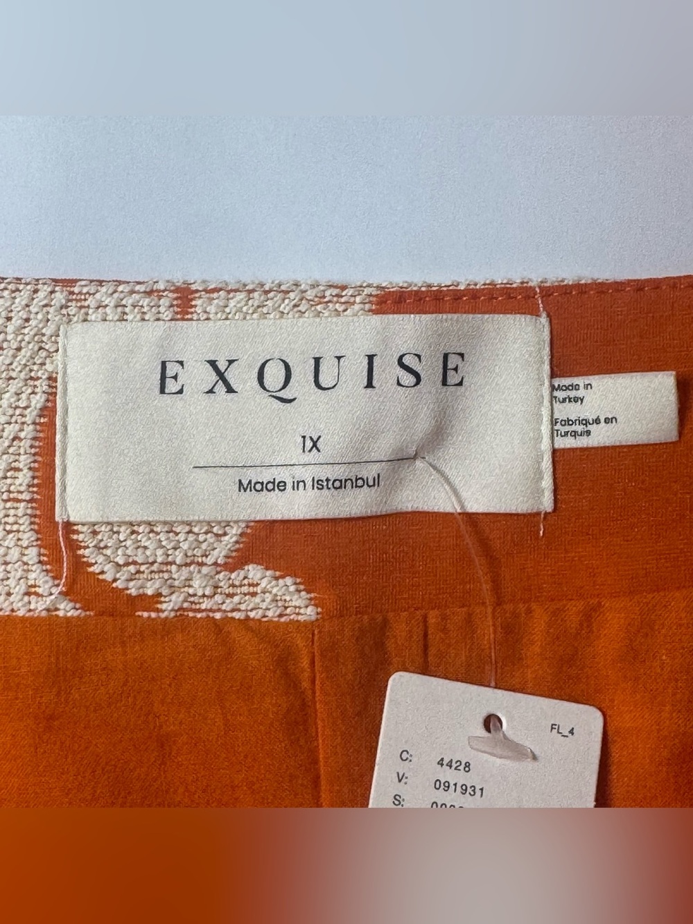 Orange Floral A-Line Maxi Skirt with Cream Print - Picture 6 of 11